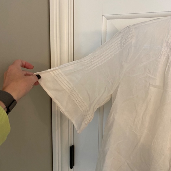 Madewell x Warm Pintuck Tie-Neck Top/White, 33882 - Picture 7 of 14